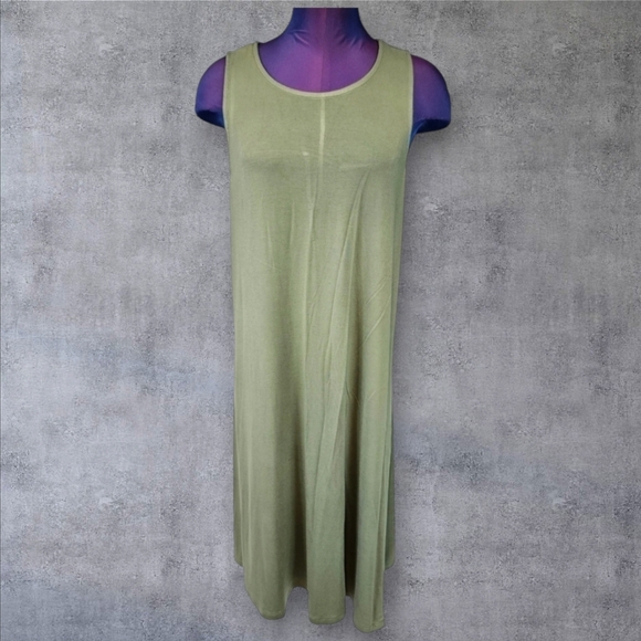 Old Navy Olive Green Racerback Knit Midi Dress Size XL‎ Women's Tall - Picture 1 of 8
